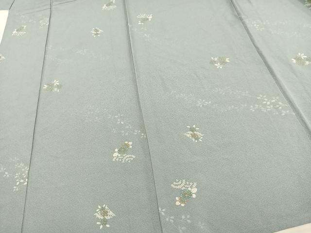 平和屋着物▽上質な小紋 単衣 扇面草花文 正絹 逸品 AAAW1256fy