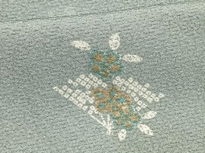 平和屋着物▽上質な小紋 単衣 扇面草花文 正絹 逸品 AAAW1256fy