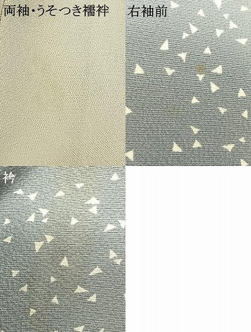 平和屋着物▽上質な小紋 単衣 幾何学文様 正絹 逸品 AAAW1257fy