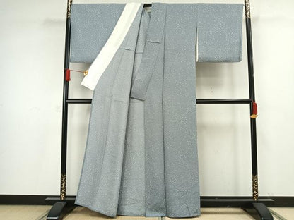 平和屋着物▽上質な小紋 単衣 幾何学文様 正絹 逸品 AAAW1257fy