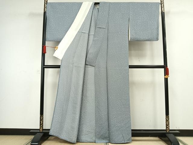 平和屋着物▽上質な小紋 単衣 幾何学文様 正絹 逸品 AAAW1257fy