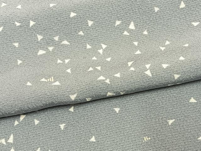 平和屋着物▽上質な小紋 単衣 幾何学文様 正絹 逸品 AAAW1257fy