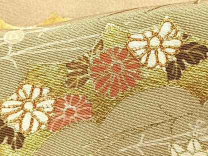 平和屋着物▽訪問着　単衣　駒刺繍　草花文　金彩　三越扱い　正絹　逸品　AAAW1260fy