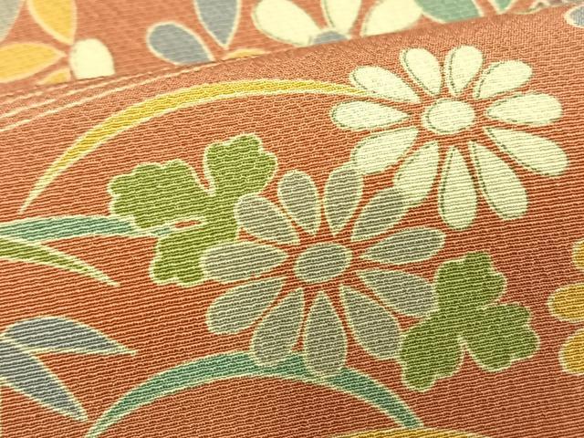 平和屋着物▽訪問着 単衣 風景草花文 正絹 逸品 AAAW1261fy