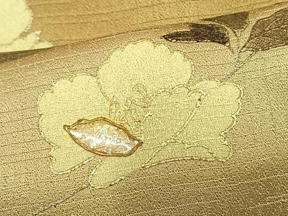 平和屋着物▽訪問着　単衣　螺鈿　枝花文　暈し染め　銀彩　正絹　逸品　AAAW1263fy
