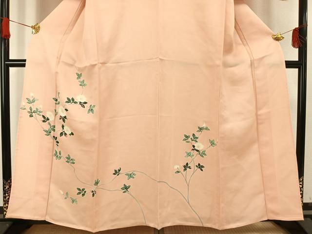 平和屋着物▽訪問着 単衣 友禅 枝花文 正絹 逸品 未使用 AAAW1264fy