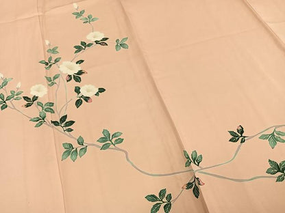 平和屋着物▽訪問着 単衣 友禅 枝花文 正絹 逸品 未使用 AAAW1264fy