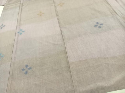 平和屋着物▽上質な紬 単衣 絞り 舞花文 正絹 逸品 AAAW1271fy