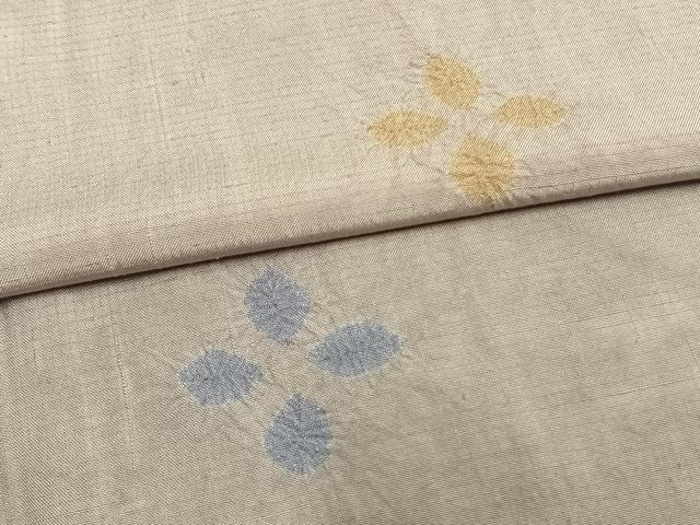 平和屋着物▽上質な紬 単衣 絞り 舞花文 正絹 逸品 AAAW1271fy