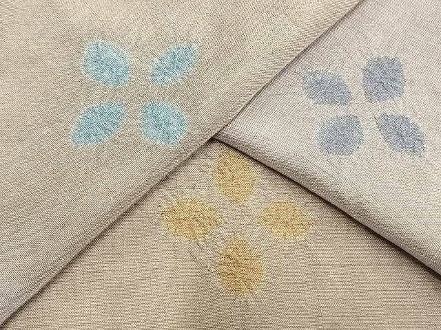 平和屋着物▽上質な紬 単衣 絞り 舞花文 正絹 逸品 AAAW1271fy