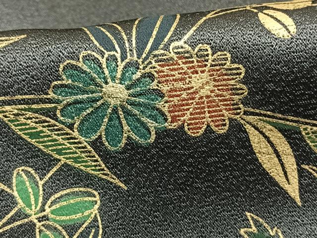 平和屋着物▽訪問着 単衣 流水草花文 金彩 正絹 逸品 AAAW1276fy