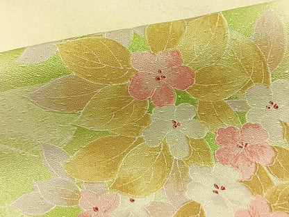 平和屋着物▽上質な小紋 単衣 草花文 暈し染め 正絹 逸品 未使用 AAAW1277fy