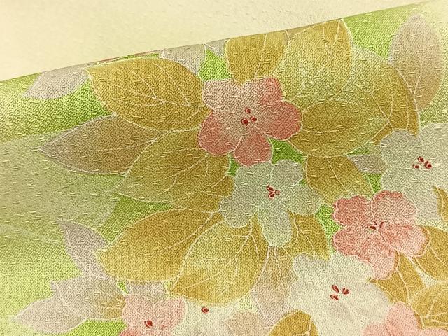 平和屋着物▽上質な小紋 単衣 草花文 暈し染め 正絹 逸品 未使用 AAAW1277fy