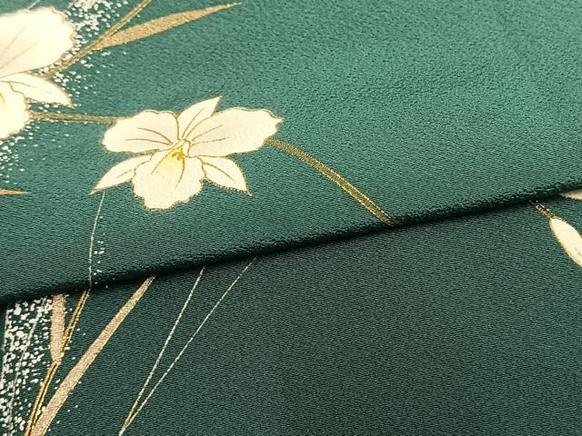 平和屋着物▽訪問着 単衣 草花文 金銀彩 正絹 逸品 AAAW1279fy