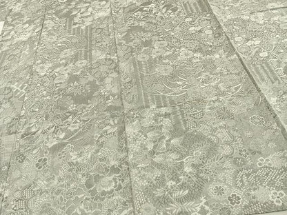 平和屋着物▽お召 単衣 天目織 正絹 逸品 AAAW1280fy