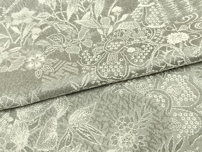 平和屋着物▽お召 単衣 天目織 正絹 逸品 AAAW1280fy