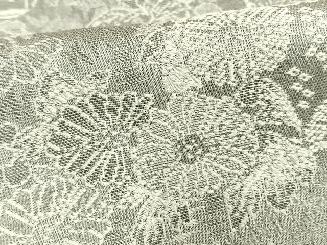平和屋着物▽お召 単衣 天目織 正絹 逸品 AAAW1280fy