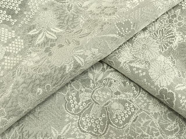平和屋着物▽お召 単衣 天目織 正絹 逸品 AAAW1280fy