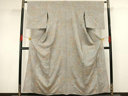 平和屋着物▽上質な小紋 単衣 橘文 正絹 逸品 AAAW1282fy