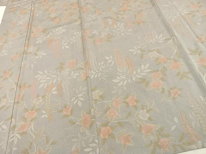 平和屋着物▽上質な小紋 単衣 橘文 正絹 逸品 AAAW1282fy