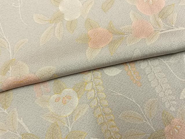 平和屋着物▽上質な小紋 単衣 橘文 正絹 逸品 AAAW1282fy