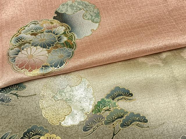 平和屋着物▽訪問着 単衣 雪輪花文 暈し染め 金銀彩 正絹 逸品 AAAW1283fy