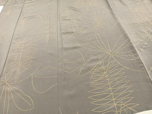 平和屋着物▽上質な小紋 単衣 草花文 金彩 正絹 逸品 AAAW1284fy