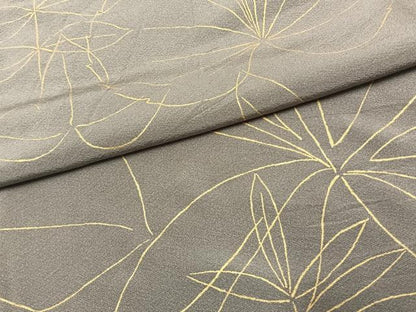 平和屋着物▽上質な小紋 単衣 草花文 金彩 正絹 逸品 AAAW1284fy