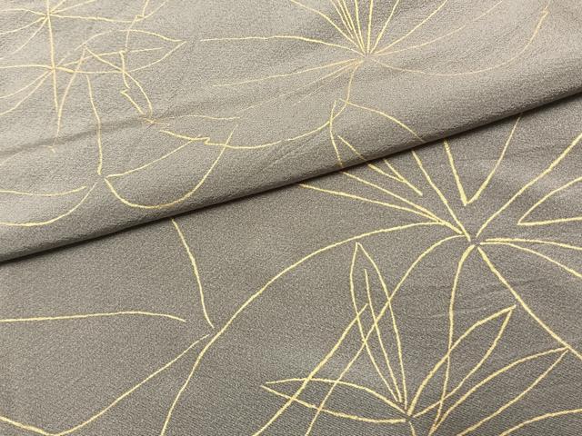 平和屋着物▽上質な小紋 単衣 草花文 金彩 正絹 逸品 AAAW1284fy