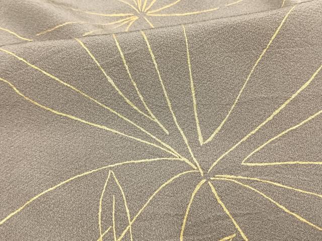平和屋着物▽上質な小紋 単衣 草花文 金彩 正絹 逸品 AAAW1284fy