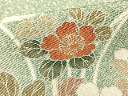 平和屋着物▽訪問着　単衣　風景草花文　たたき染め　金彩　正絹　逸品　AAAW1285fy