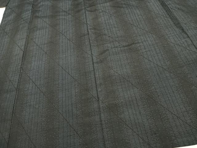 平和屋着物▽上質な紬 単衣 斜縞 正絹 逸品 AAAW1290fy
