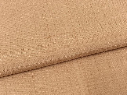 平和屋着物▽上質な紬 単衣 色無地 一斤染色 正絹 逸品 AAAW1292fy