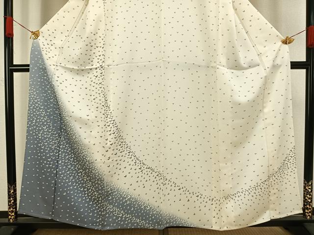 平和屋着物▽訪問着 単衣 舞蝶文 正絹 逸品 AAAW1293fy
