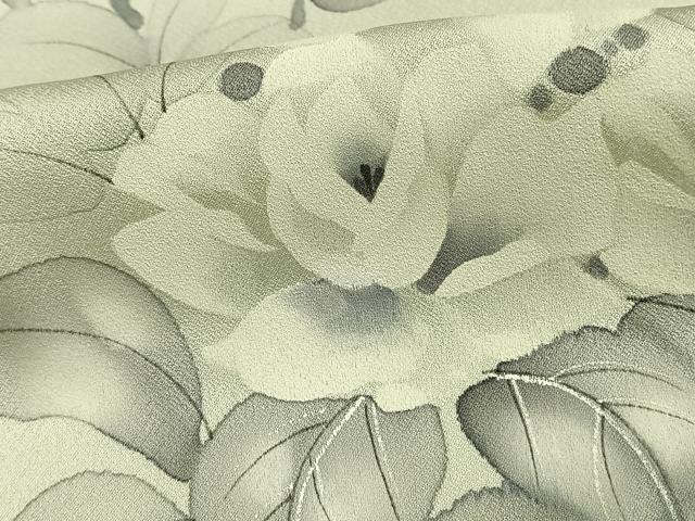 平和屋着物▽訪問着　単衣　手描き　草花文　正絹　逸品　AAAW1297fy
