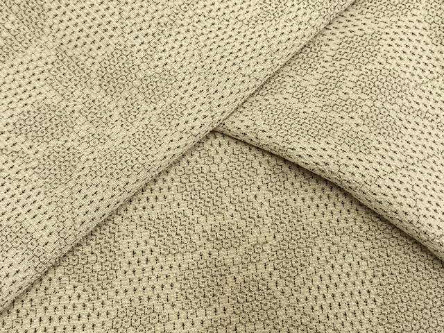 平和屋着物▽本塩沢 単衣 110亀甲 草花間道 鈴乃屋扱い 正絹 逸品 AAAW1299fy