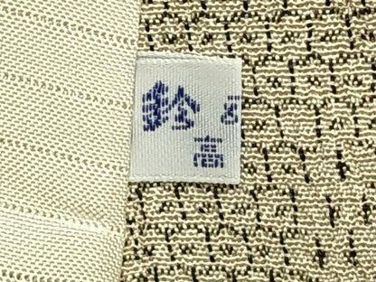 平和屋着物▽本塩沢 単衣 110亀甲 草花間道 鈴乃屋扱い 正絹 逸品 AAAW1299fy