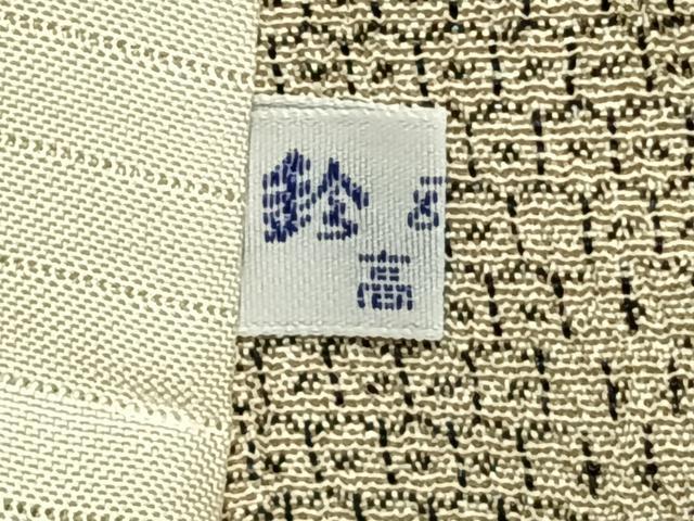 平和屋着物▽本塩沢 単衣 110亀甲 草花間道 鈴乃屋扱い 正絹 逸品 AAAW1299fy