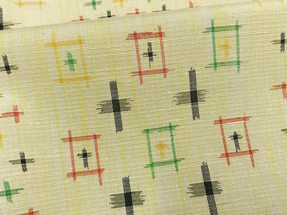 平和屋着物▽上質な紬 単衣 十字絣 正絹 逸品 AAAW1300fy