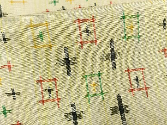 平和屋着物▽上質な紬 単衣 十字絣 正絹 逸品 AAAW1300fy
