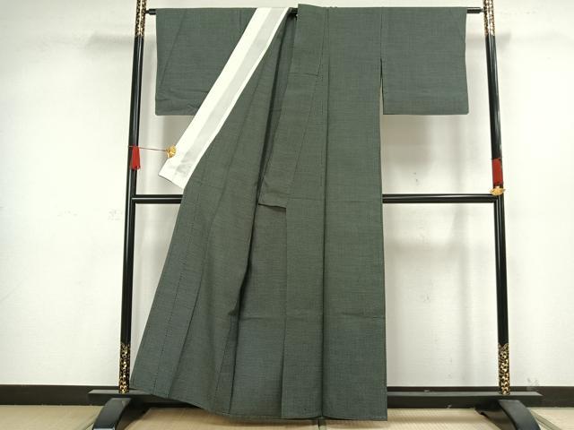 平和屋着物▽上質な紬 単衣 100亀甲 正絹 逸品 AAAW1301fy