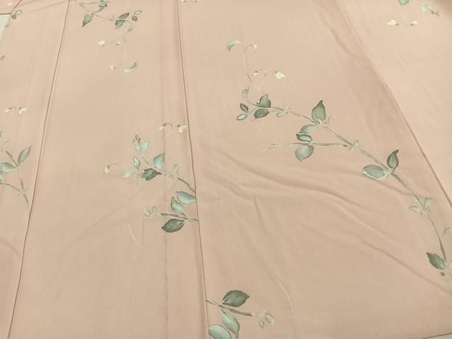 平和屋着物▽小紋 単衣 手描き 草花文 洗える着物 AAAW1303fy