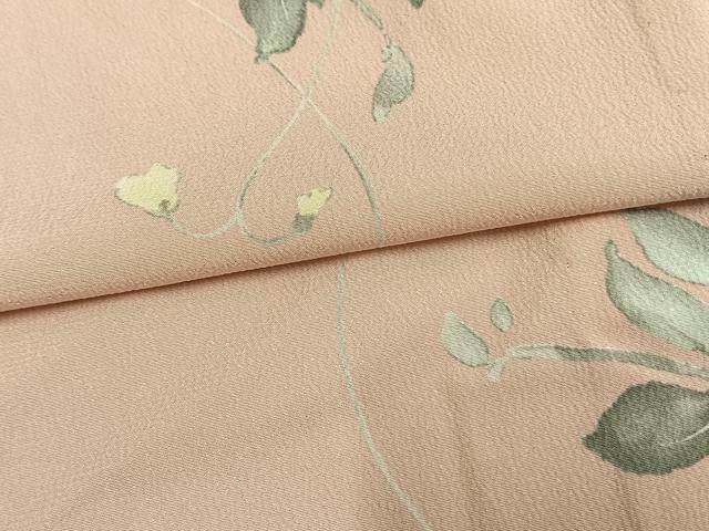 平和屋着物▽小紋 単衣 手描き 草花文 洗える着物 AAAW1303fy