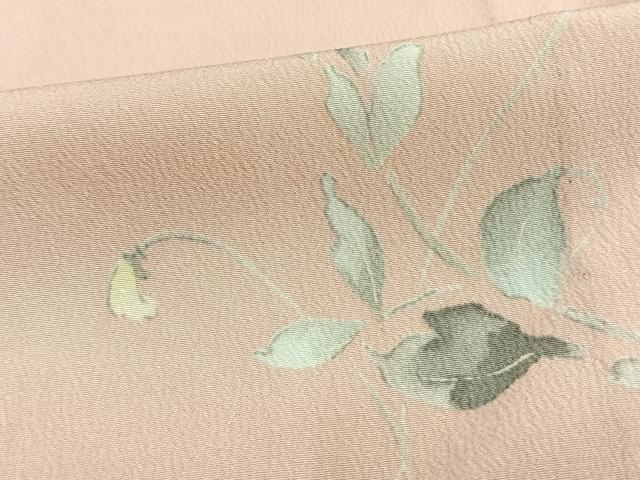 平和屋着物▽小紋 単衣 手描き 草花文 洗える着物 AAAW1303fy