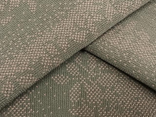 平和屋着物▽本塩沢　単衣　草花間道　正絹　逸品　AABJ8188ck