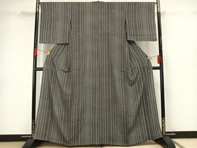 平和屋着物▽江戸小紋 単衣 縞 正絹 逸品 AAAW1306fy