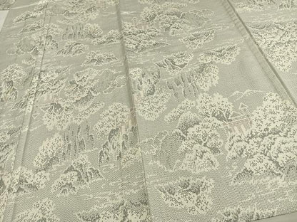 平和屋着物▽上質な紬 単衣 風景文 正絹 逸品 AAAW1321fy