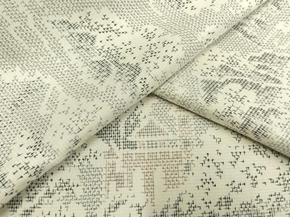 平和屋着物▽上質な紬 単衣 風景文 正絹 逸品 AAAW1321fy