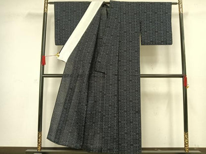 平和屋着物▽小紋 単衣 幾何学文様 AAAW1322fy
