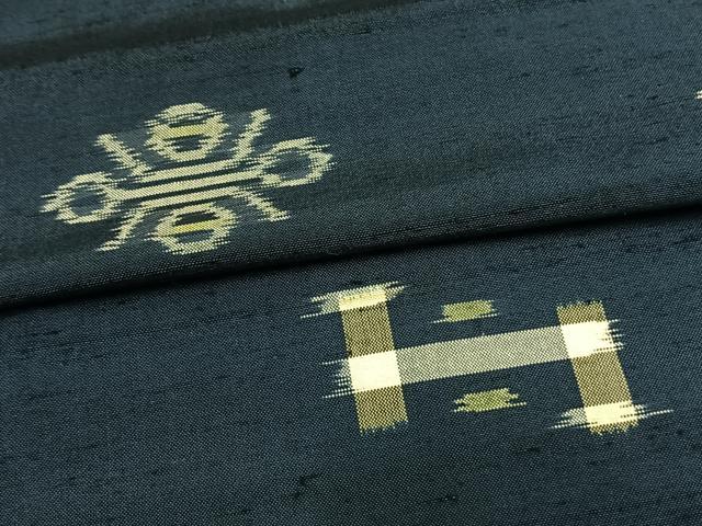 平和屋着物▽上質な紬 単衣 琉球絣 正絹 逸品 AAAW1325fy